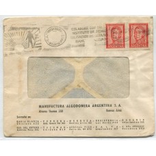 ARGENTINA 1959 PERFORACION COMERCIAL CARTA CON ESTAMPILLA PERFORADA FECHA TENTATIVA