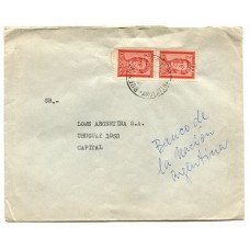 ARGENTINA 1960 PERFORACION COMERCIAL CARTA CON ESTAMPILLA PERFORADA FECHA TENTATIVA