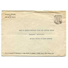 ARGENTINA 1956 PERFORACION COMERCIAL CARTA CON ESTAMPILLA PERFORADA DE 3 Cts. FECHA TENTATIVA