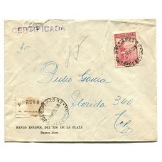 ARGENTINA 1939 PERFORACION COMERCIAL CARTA CON ESTAMPILLA PERFORADA