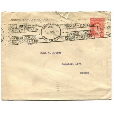 ARGENTINA 1936 PERFORACION COMERCIAL CARTA CON ESTAMPILLA PERFORADA