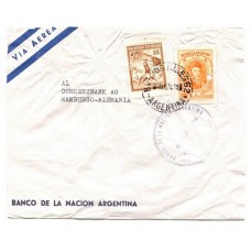 ARGENTINA 1974 PERFORACION COMERCIAL CARTA CON ESTAMPILLA PERFORADA FECHA TENTATIVA