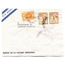 ARGENTINA 1974 PERFORACION COMERCIAL CARTA CON ESTAMPILLA PERFORADA FECHA TENTATIVA