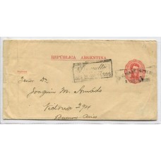 ARGENTINA 1885 ENTERO POSTAL CON MATASELLO OFICINA DE IMPRESOS Y DEVUELTO OFICINA DE IMPRESO MUY BONITO