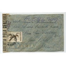 ARGENTINA 1945 CARTA CENSURADA CON ESTAMPILLA AEREA TIZADA