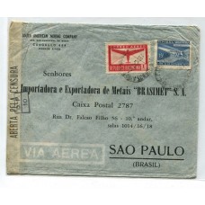 ARGENTINA 1942 CARTA CENSURADA VIA AEREA CON ESTAMPILLAS