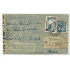 ARGENTINA 1944 CARTA CENSURADA CON ESTAMPILLA $ 1 TIZADA