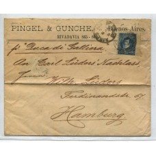 ARGENTINA 1896 CARTA CIRCULADA A ALEMANIA POR VAPOR DUCA DI GALLIERA