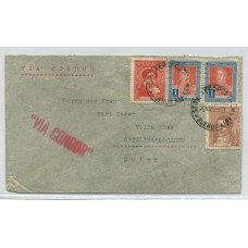 ARGENTINA 1935 CARTA CORREO AEREO CON ESTAMPILLAS DE FRANQUEO MIXTO CIRCULADAD A SUIZA