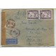 ARGENTINA 1948 CARTA CIRCULADA CON  ESTAMPILLA FRANQUEO POSTE RESTANTE PROCERES Y RIQUEZAS EN CARTA DESDE AUSTRIA CON CENSURA