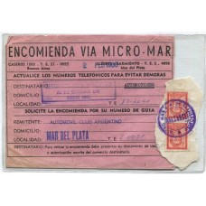 ARGENTINA 1968 CARTA CIRCULADA POR CORREO POR OMNIBUS + FRAGMENTO MATASELLO MICROMAR