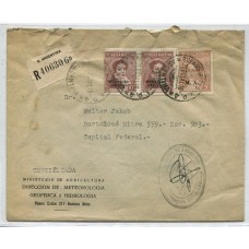 ARGENTINA SERVICIO OFICIAL 1941 CARTA CIRCULADA CON ESTAMPILLAS DE FRANQUEO MIXTO MINISTERIO M.A. Y SERV. OFICAIL, RARA