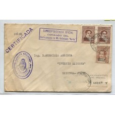 ARGENTINA SERVICIO OFICIAL 1940 CARTA CIRCULADA DEL EJERCITO CON RECEPCION EN EL INGENIO LEDESMA