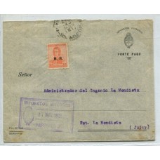 ARGENTINA SERVICIO OFICIAL 1923 CARTA CIRCULADA PORTE PAGO