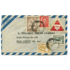 ARGENTINA 1962 SOBRE CIRCULADO CON ESTAMPILLA VIÑETA CONTRA LA TUBERCULOSIS