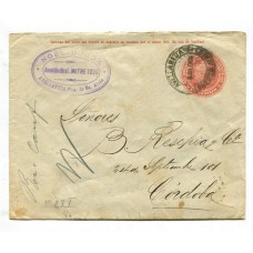 ARGENTINA 1906 ENTERO POSTAL SOBRE CON MATASELLO AVELLANEDA