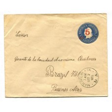 ARGENTINA 1901 ENTERO POSTAL SOBRE S,52 TIENE EL 5 RECTO CON MATASELLO MAR DEL PLATA