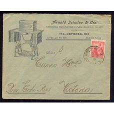 ARGENTINA 1903 LIBERTAD CARTA CIRCULADA CON PUBLICIDAD MAQUINA DE COSER