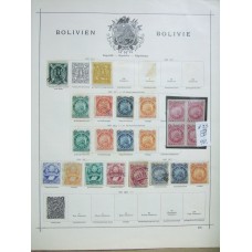BOLIVIA 1867/1937 MUY COMPLETA COLECCION DE FILATELIA CON VARIAS SERIES Y SELLOS DE BUEN VALOR, LA CALIDAD GENERAL DE LAS ESTAMPILLAS ES MUY BUENA Y SUMAN 3822 EUROS. POR SU BAJO PRECIO Y CONDICION UNA MUY BUENA OPORTUNIDAD