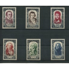 FRANCIA 1950 Yv. 867/71 SERIE COMPLETA DE ESTAMPILLAS NUEVAS MINT PERSONALIDADES 90 EUROS