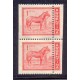 ARGENTINA 1959 GJ 1127 VARIEDAD DENTADO MUY CORRIDO CABALLO PAREJA DE ESTAMPILLAS NUEVAS MINT