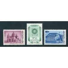 ARGENTINA 1961 GJ 1221A/3A SERIE COMPLETA VARIEDAD PAPEL SATINADO MINT U$ 23