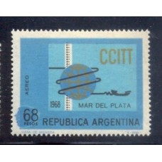 ARGENTINA 1968 GJ 1455 ESTAMPILLA MINT VARIEDAD MANCHA DE COLOR EN EL VALOR FACIAL