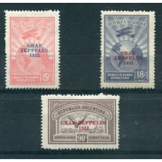 ARGENTINA 1932 GJ 720/2 ZEPPELIN SERIE AEREA NUEVA HERMOSA U$ 52