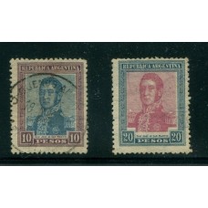 ARGENTINA 1917 GJ 454 Y 455 SAN MARTIN DEL 17 LOS 2 VALORES ALTOS U$ 60