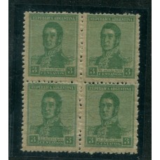 ARGENTINA 1918 GJ 482 LOS 4 CON FIL. W. BOND D 13x12 DOS SON MINT