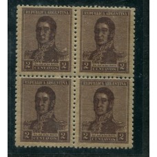 ARGENTINA 1918 GJ 481 PE 230 FILIGRANA WHEATLEY BOND EN TODOS LOS SELLOS DENTADO 13 x 12 CUADRO NUEVO DOS MINT