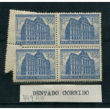 ARGENTINA 1942 GJ 894 CUADRO NUEVO CON NOTABLE VARIEDAD DENTADO CORRIDO