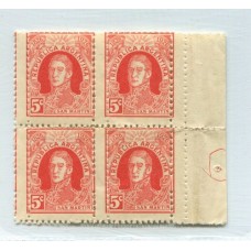 ARGENTINA 1926 GJ 623 VARIEDAD DENTADO DOBLE TOTAL SAN MARTIN