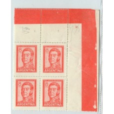 ARGENTINA 1965 GJ 1306ACA VARIEDAD COMPLEMENTO CUADRO MINT, DOS SELLOS + DOS COMPLEMENTOS U$ 48