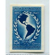 ARGENTINA 1940 GJ 839 ENSAYO EN COLOR AZUL INTENSO DIFERENTE AL ADOPTADO