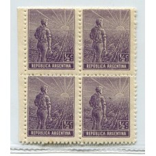 ARGENTINA 1911 GJ 328b CUADRO CON Y SIN FILIGRANA ESTAMPILLAS NUEVAS MINT U$ 18