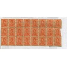 ARGENTINA 1918 GJ 483 FILIGRANA WHEATLEY BOND COMPLETA !!! EN 20 DE LOS 24 SELLOS DENTADO 13 x 12 LOS QUE ESTAN CON FIL. SON TODOS MINT , RARISIMO U$ 150+