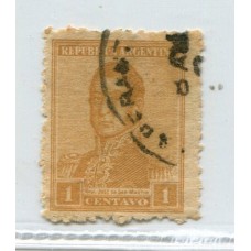 ARGENTINA 1918 GJ 486 ESTAMPILLA CON FILIGRANA WHEATLEY BOND DENTADO 13 x 13 U$ 15