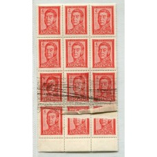 ARGENTINA 1959 GJ 1139A NOTABLE VARIEDAD ESTAMPILLAS CON FIN DE BOBINA MINT