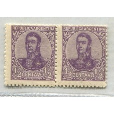 ARGENTINA 1908 GJ 276b PAREJA CON Y SIN FILIGRANA NUEVA U$ 5