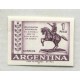 ARGENTINA 1961 GJ 1216 ENSAYO EN COLOR NO ADOPTADO EN PAPEL FILIGRANADO Y CON GOMA, MINT