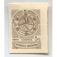 ARGENTINA 1944 GJ 921 ENSAYO EN COLOR NO ADOPTADO AHORRO POSTAL EN PAPEL MUESTRA