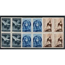 ARGENTINA 1939 GJ 836/8 PE 409/11 FONOPOSTAL NUEVA MINT HERMOSA EN CUADROS LUJO U$ 600
