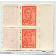 ARGENTINA 1965 GJ 1309 VARIEDAD RETINTADO ESTAMPILLAS NUEVAS MINT