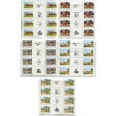 ARGENTINA 1988 GJ 2414/8EN OCHO SERIES COMPLETAS CON SUS ENTRECINTAS MINT U$ 80