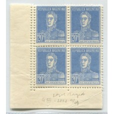 ARGENTINA 1924 GJ 617 CUADRO DE ESTAMPILLAS PAPEL RAYADO EL SELLO MAS RARO Y CARO DE ESTA SERIE U$ 400 + 50 % CON VARIEDAD DOBLE DENTADO NUEVA MINT MAGNIFICA CALIDAD, RARISIMO Y DE LUJO U$ 600+