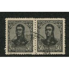 ARGENTINA 1908 GJ 287b PAREJA VARIEDAD CON Y SIN FILIGRANA PERO USADA QUE ES RARISIMA DE HECHO NO ESTA VALORADA EN CATALOGO