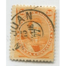 ARGENTINA 1867 GJ 42 MATASELLO SAN JUAN U$ 20