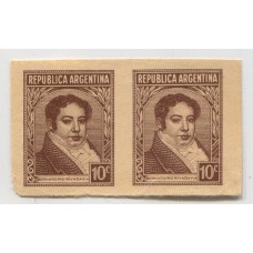 ARGENTINA 1935 GJ 747 PROCERES Y RIQUEZAS 1 PAREJA DE ENSAYOS EN PAPEL MUESTRA