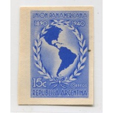 ARGENTINA 1940 GJ 839 ENSAYO EN COLOR ADOPTADO